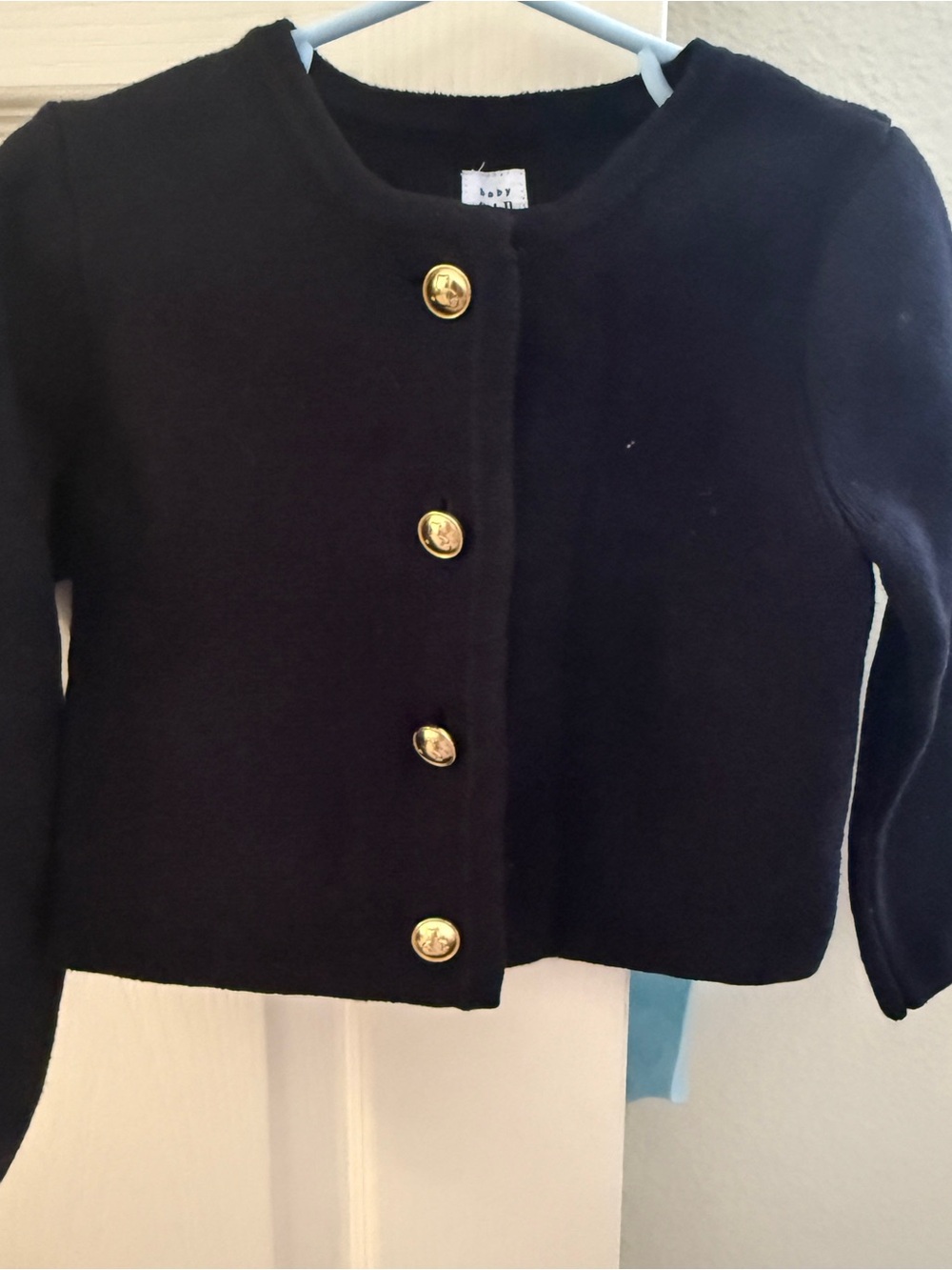 GAP Black Girls' Knit Jacket with Gold Buttons